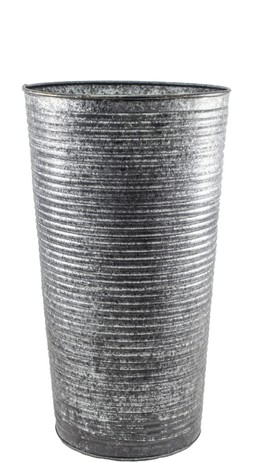 RIBBED GALVANISED VASE 50CM &pound;34.99