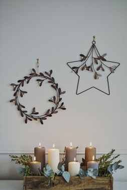 Ribbed Pillar Candle Taupe 180Mm &pound;8.99