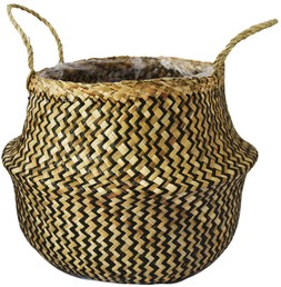 Seagrass Chevron Black Lined Basket Small H25cm D30cm &pound;24.99, Medium H30cm D35cm &pound;29.99