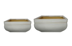 Square Bonsai Planter Cream Set Of 2 &pound;42.98