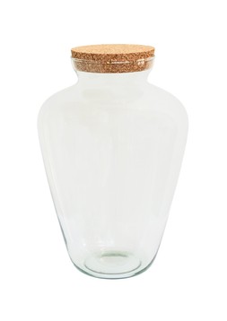 TEARDROP CORK LID TERRARIUM LARGE H37CM D25CM