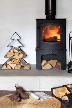 Christmas at Ivyline 2025 - TREE LOG HOLDER BLACK H66CM D54CM