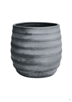 Tobin Ripple Anthracite Planter H18cm D18cm £18.99