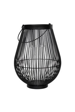 VENERE LANTERN BLACK WITH GLASS INSERT H46CM W35.5CM &pound;99.99 (VLB46)