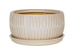 White Round Reactive Glaze Bonsai Planter H10.5cm D20.5cm &pound;19.99, H12cm D24.5cm &pound;29.99