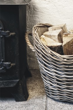 Wicker Log Basket Oval Lined &pound;69.99