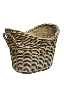 Wicker Log Basket Oval Lined £74.99