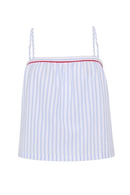 Blue Stripe A-Line Cami Seersucker Pyjama Set