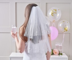Create & Celebrate Veil with Hearts - £3 Gold Confetti Balloons 6 Pack - £2.50