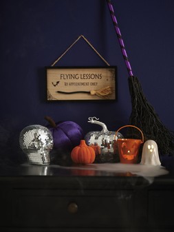 Disco Pumpkin Decoration 15cm