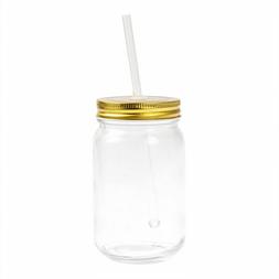 Hobbycraft Gold Glass Drinking Jar with a Straw &pound;1.50 Cut Out