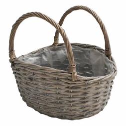 Hobbycraft Washed Brown Wicker Basket with Handles 31cm &pound;7 Cut Out