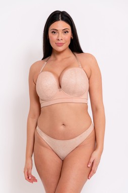 Hey Girls Superplunge Latte Strapless Bra &pound;42, USD 72, EUR 62, CAD 99, Latte Thong &pound;17, USD 37, EUR 31, CAD 46 10