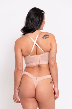 Hey Girls Superplunge Latte Strapless Bra &pound;42, USD 72, EUR 62, CAD 99, Latte Thong &pound;17, USD 37, EUR 31, CAD 46 12