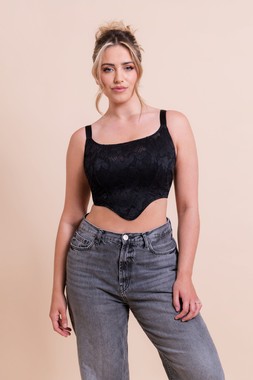 Hype Lace Black Longline Bra 2