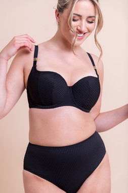 Jet Set High Waist Bikini Brief Black £24 & Jet Set Padded Balcony Bikini Top Black £37