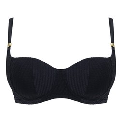 Jet Set Padded Balcony Bikini Top Black £37