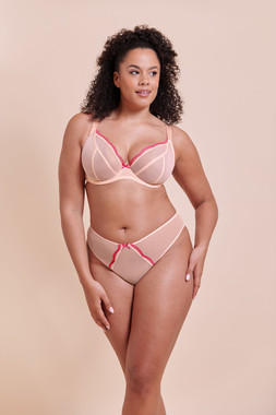 LIGHTSTYLE SCALLOP BLUSH PINK PLUNGE BRA £29.00 €44.00 USD$59.00 CAD$72.00 AUD$72.95 &  BRAZILIAN BRIEF £15.00 €23.00 USD$26.00 CAD$28.00 AUD$30.95