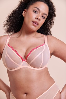LIGHTSTYLE SCALLOP BLUSH PINK PLUNGE BRA £29.00 €44.00 USD$59.00 CAD$72.00 AUD$72.95 &  BRAZILIAN BRIEF £15.00 €23.00 USD$26.00 CAD$28.00 AUD$30.95