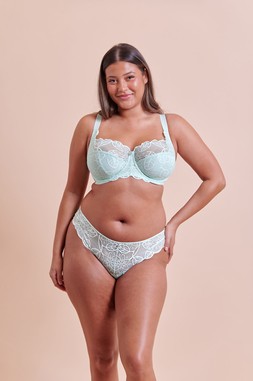 LOVELACE PALE MINT SIDE SUPPORT FULL CUP BRA £32 €48 USD$63 CAD$74 AUD$78.95 & BRAZILIAN BRIEF £16  €25 USD$28 CAD$30 AUD$32.95
