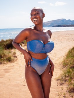 SAPPHIRE SEAS BANDEAU BIKINI TOP & HIGH WAIST BIKINI