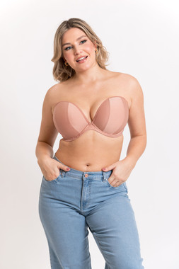 Superhero Multiway Padded Plunge Bra Latte Beige