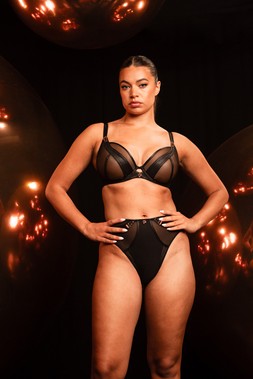 Suspense, High Waist Brief, Black, £26.00, US$51.00, CA$68.00, €36.00, A$78.00, Suspense, Plunge Bra, Black, £46.00, US$88.00, CA$115.00, €72.00, A$120.00