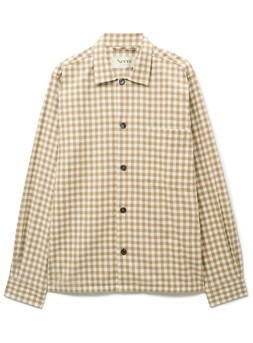 Neem London Recycled Italian Flannel Oat & Camel Check Spitalfields Overshirt £195