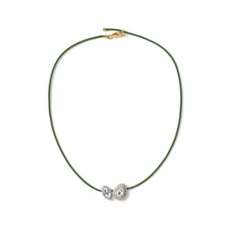 VIXII, TRUE UNION - KHAKI, PERIWINKLE BLUE & GOLD NECKLACE - RRP £289(1), www.vixiiworld.com