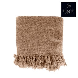 Hinch Home 200cm x 200 cm Natural Knitted Fringed Throw