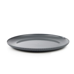Summer Ribbed 4 Pack Dinner Plate - Grey