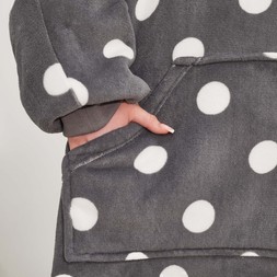 Adult Hoodie Blanket - Polka Dot Print
