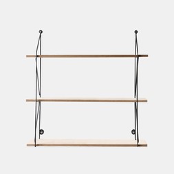 OHS 3 Tier Floating Wooden Shelves Set - Natural - £12