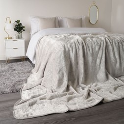 Dreamscene Faux Fur Mink Throw - Silver &pound;12 - 125 X 150cm