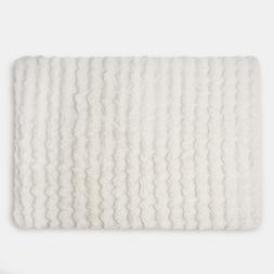 OHS Faux Fur Bubble Rug - Cream £27
