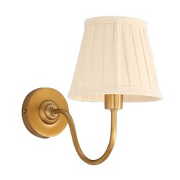 Hook Arm Wall Light With Pleated Neutral Shade €125
