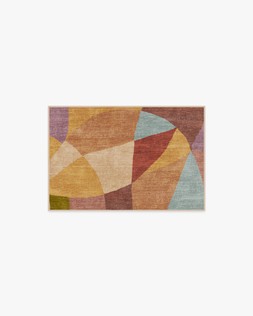 Ruggable - Jungalow Collection - Kayla Rust Multicolor - 60 x 90 cm - Flatwoven £99, Tufted £119 (Aerial)- EMBARGOED UNTIL 2ND JULY 2026