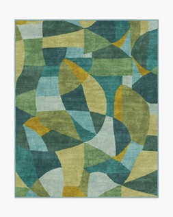 Ruggable - Jungalow Collection - Kayla Teal Green - 245 x 305 cm - Flatwoven £599, Tufted £849 (Aerial)- EMBARGOED UNTIL 2ND JULY 2026