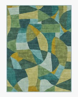 Ruggable - Jungalow Collection - Kayla Teal Green - 275 x 365 cm - Flatwoven £799, Tufted £1,049 (Aerial)- EMBARGOED UNTIL 2ND JULY 2026