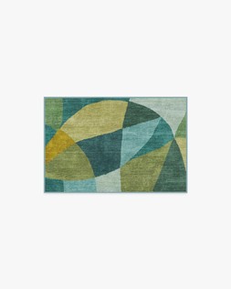 Ruggable - Jungalow Collection - Kayla Teal Green - 60 x 90 cm - Flatwoven £99, Tufted £119 (Aerial)