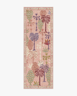 Ruggable - Jungalow Collection - Palmistry Soft Pink - 75 x 215 cm - Flatwoven £159, Tufted £189 (Aerial)- EMBARGOED UNTIL 2ND JULY 2026