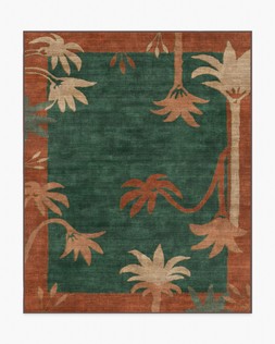 Ruggable - Jungalow Collection - Sabal Olive Amber - 245 x 305 cm - Flatwoven £599, Tufted £849 (Aerial)- EMBARGOED UNTIL 2ND JULY 2026