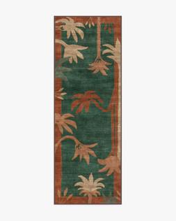 Ruggable - Jungalow Collection - Sabal Olive Amber - 75 x 215 cm - Flatwoven £159, Tufted £189 (Aerial)- EMBARGOED UNTIL 2ND JULY 2026
