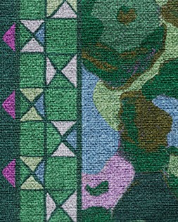 Ruggable - Jungalow Collection - Vera Green Plum - 150 x 215 cm - Flatwoven £349, Tufted £479 (Flatwoven Detail)- EMBARGOED UNTIL 2ND JULY 2026