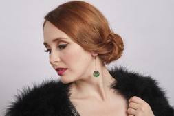 Emerald Art Deco Disc Drop Earrings £28 by Lovett & Co