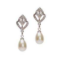 TULIP CRYSTAL AND PEARL DROP EARRING £32 BY LOVETT & CO