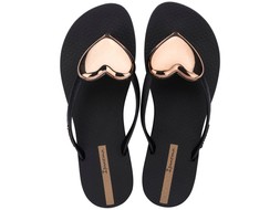 Maxi Heart Flip Flop Black - £26