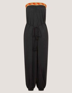 Matilda Embroidered Balloon Leg Jumpsuit Black