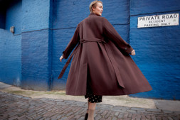 Tia Funnel Trench Coat Brown