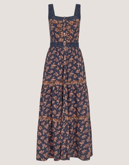 Polly Print Jersey Midi Dress Blue